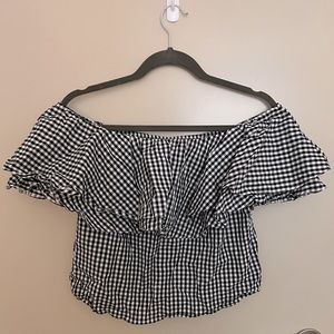 Off the shoulder, plaid summer top